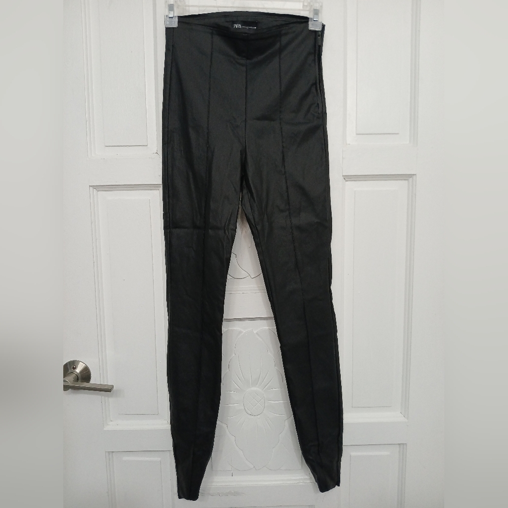 Zara skinny pants faux leather Size S